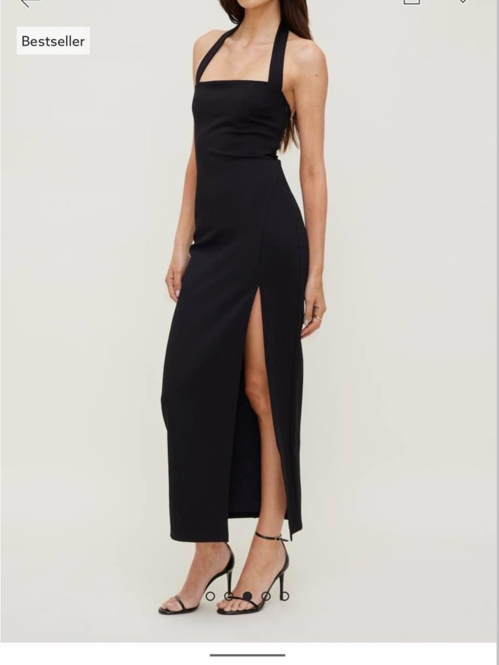 Dynamite Black Halter Maxi Dress with High Side Slit